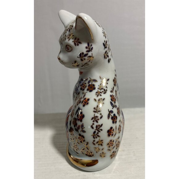 Japanese Imari Neko Cat Figurine Handpainted Vintage Porcelain - Picture 5 of 8